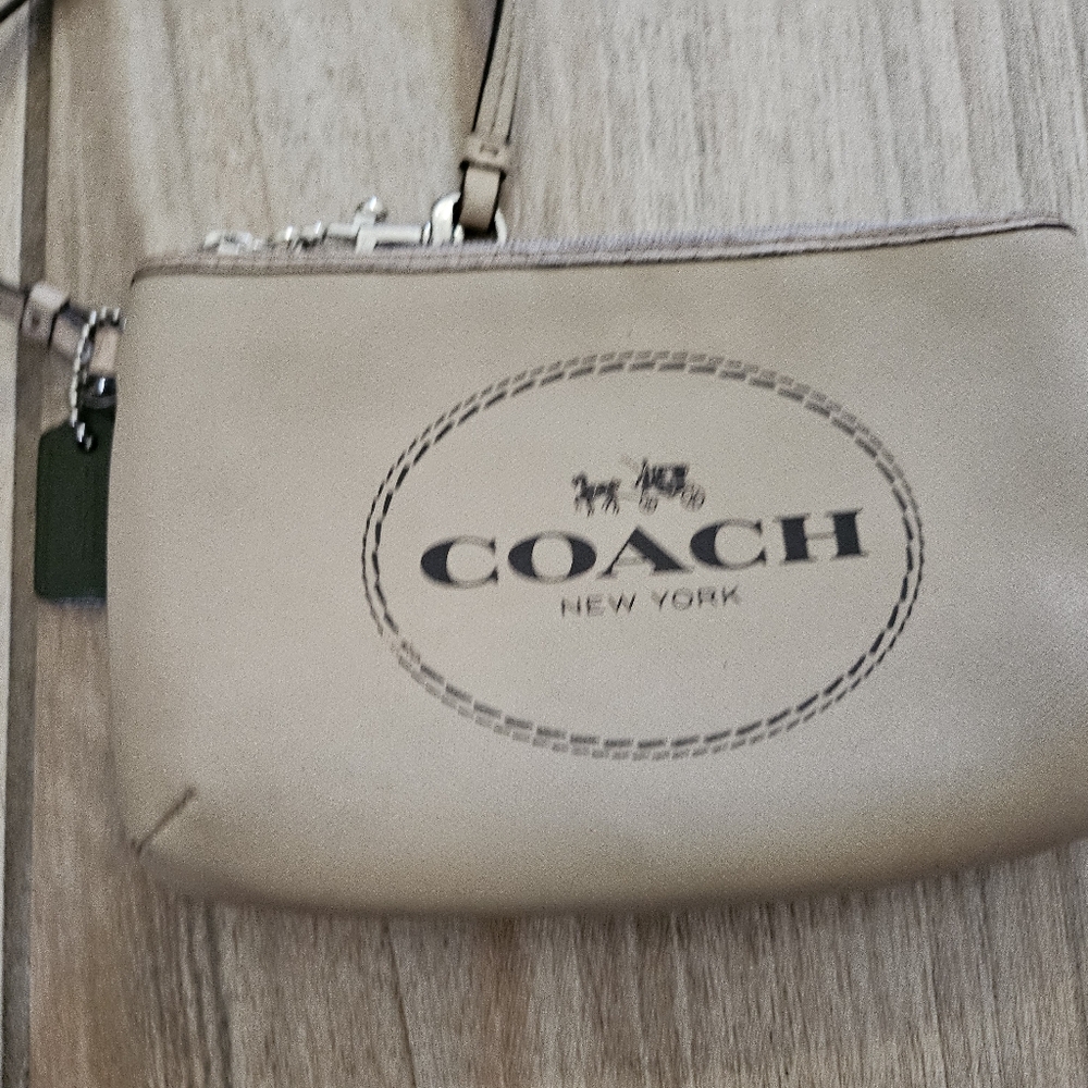Coach Tan Wristlet with Logo - Picture 3 of 14